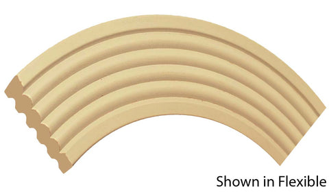 Profile View of Flexible Casing Molding, product number CA-312-018-1-FL - 9/16" x 3-3/8" Smooth Urethane Flexible Casing - $14.30/ft sold by American Wood Moldings