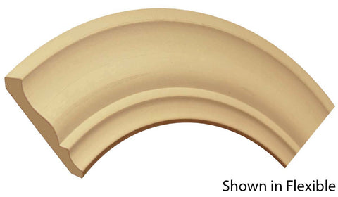 Profile View of Flexible Crown Molding, product number CR-320-020-1-FL - 5/8" x 3-5/8" Smooth Urethane Flexible Crown - $7.49/ft sold by American Wood Moldings