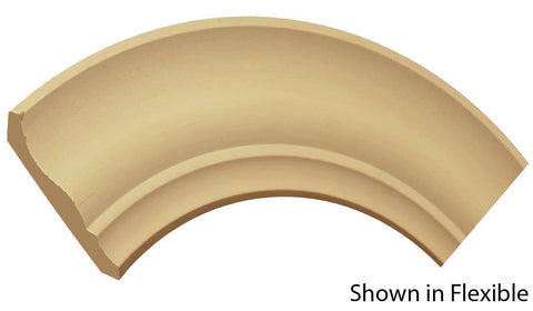 Profile View of Flexible Crown Molding, product number CR-408-020-1-FL - 5/8" x 4-1/4" Smooth Urethane Flexible Crown - $12.70/ft sold by American Wood Moldings