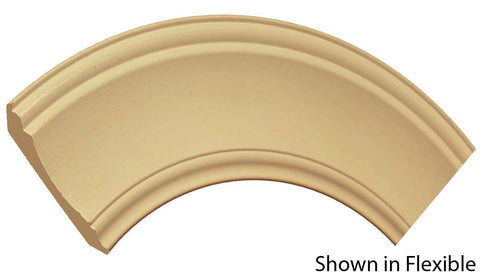 Profile View of Flexible Crown Molding, product number CR-416-020-2-FL - 5/8" x 4-1/2" Smooth Urethane Flexible Crown - $15.39/ft sold by American Wood Moldings