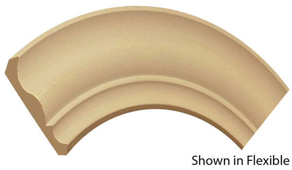 Profile View of Flexible Crown Molding, product number CR-508-020-1-FL - 5/8" x 5-1/4" Smooth Urethane Flexible Crown - $19.90/ft sold by American Wood Moldings