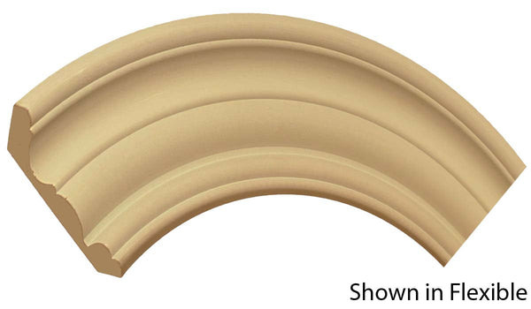 Profile View of Flexible Crown Molding, product number CR-508-028-1-FL - 7/8" x 5-1/4" Smooth Urethane Flexible Crown - $20.19/ft sold by American Wood Moldings