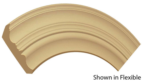 Profile View of Flexible Crown Molding, product number CR-530-024-1-FL - 3/4" x 5-15/16" Smooth Urethane Flexible Crown - $25.77/ft sold by American Wood Moldings
