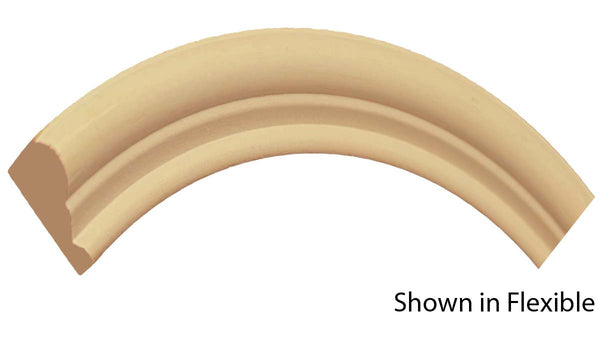 Profile View of Flexible Panel Molding, product number PA-112-024-3-FL - 3/4" x 1-3/8" Smooth Urethane Flexible Panel Molding - $5.04/ft sold by American Wood Moldings