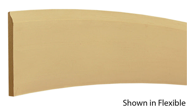 Profile View of Flexible Base Molding, product number BA-408-016-1-FL - 1/2" x 4-1/4" Smooth Urethane Flexible Base - $13.92/ft sold by American Wood Moldings