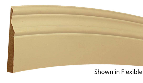 Profile View of Flexible Base Molding, product number BA-408-020-1-FL - 5/8" x 4-1/4" Smooth Urethane Flexible Base - $16.69/ft sold by American Wood Moldings