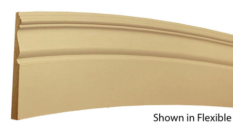 Profile View of Flexible Base Molding, product number BA-508-020-1-FL - 5/8" x 5-1/4" Smooth Urethane Flexible Base - $18.02/ft sold by American Wood Moldings