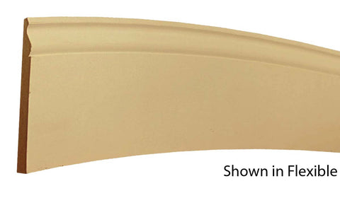 Profile View of Flexible Base Molding, product number BA-508-020-2-FL - 5/8" x 5-1/4" Smooth Urethane Flexible Base - $18.02/ft sold by American Wood Moldings