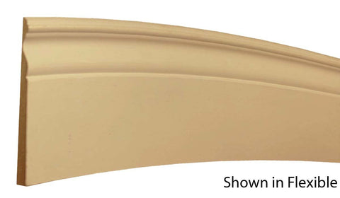 Profile View of Flexible Base Molding, product number BA-518-019-1-FL - 19/32" x 5-9/16" Smooth Urethane Flexible Base - $18.42/ft sold by American Wood Moldings