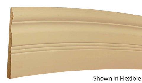 Profile View of Flexible Base Molding, product number BA-616-020-1-FL - 5/8" x 6-1/2" Smooth Urethane Flexible Base - $20.71/ft sold by American Wood Moldings