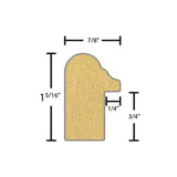 Side View of Flexible Backband Molding, product number BB-110-028-1-FL - 7/8" x 1-5/16" Smooth Urethane Flexible Backband - $5.20/ft sold by American Wood Moldings