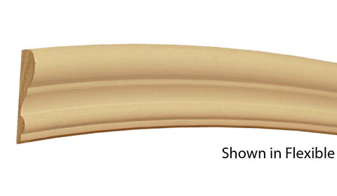 Profile View of Flexible Chair Rail Molding, product number CH-124-020-1-FL - 5/8" x 1-3/4" Smooth Urethane Flexible Chair Rail - $5.27/ft sold by American Wood Moldings