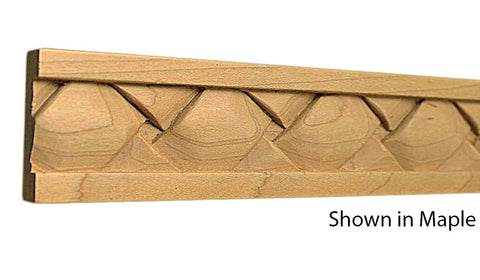 Profile View of Decorative Carved Molding, product number DC-200-016-1-MA - 1/2" x 2" Maple Decorative Carved Molding - $14.88/ft sold by American Wood Moldings