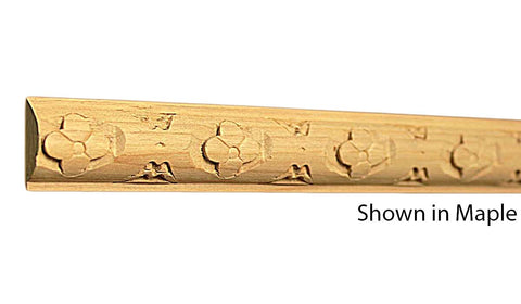 Profile View of Decorative Carved Molding, product number DC-100-012-1-MA - 3/8" x 1" Maple Decorative Carved Molding - $4.96/ft sold by American Wood Moldings
