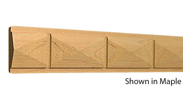 Profile View of Decorative Carved Molding, product number DC-108-012-2-MA - 3/8" x 1-1/4" Maple Decorative Carved Molding - $6.20/ft sold by American Wood Moldings