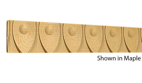 Profile View of Decorative Carved Molding, product number DC-108-008-4-MA - 1/4" x 1-1/4" Maple Decorative Carved Molding - $6.20/ft sold by American Wood Moldings