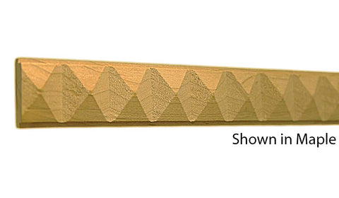 Profile View of Decorative Carved Molding, product number DC-100-012-2-MA - 3/8" x 1" Maple Decorative Carved Molding - $4.96/ft sold by American Wood Moldings