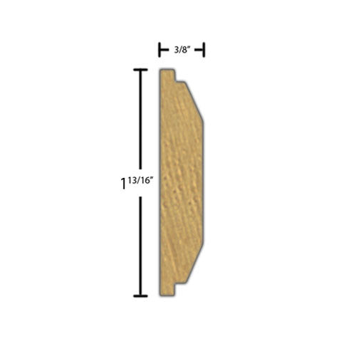 Side View of Decorative Carved Molding, product number DC-126-012-2-MA - 3/8" x 1-13/16" Maple Decorative Carved Molding - $8.96/ft sold by American Wood Moldings