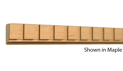 Profile View of Decorative Dentil Molding, product number DD-028-016-1-MA - 1/2" x 7/8" Maple Decorative Dentil Molding - $2.52/ft sold by American Wood Moldings