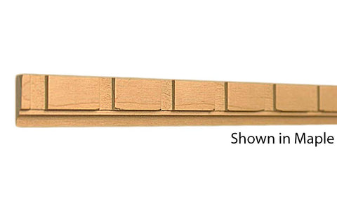 Profile View of Decorative Dentil Molding, product number DD-024-008-3-MA - 1/4" x 3/4" Maple Decorative Dentil Molding - $2.16/ft sold by American Wood Moldings