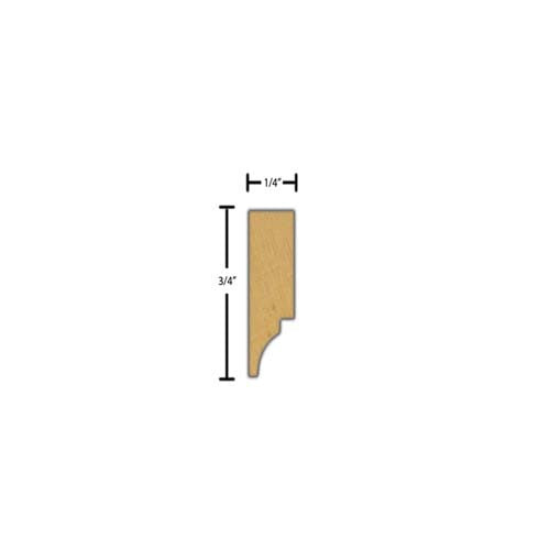 Side View of Decorative Dentil Molding, product number DD-024-008-3-MA - 1/4" x 3/4" Maple Decorative Dentil Molding - $2.16/ft sold by American Wood Moldings