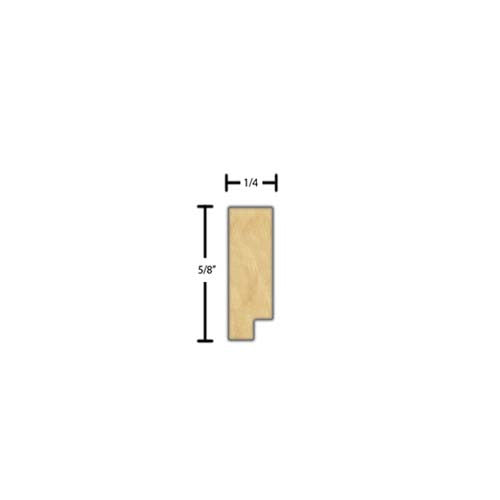 Side View of Decorative Dentil Molding, product number DD-020-008-1-MA - 1/4" x 5/8" Maple Decorative Dentil Molding - $1.80/ft sold by American Wood Moldings