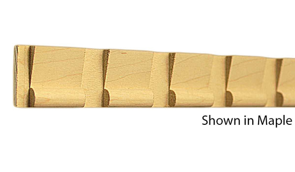 Profile View of Decorative Dentil Molding, product number DD-104-016-1-MA - 1/2" x 1-1/8" Maple Decorative Dentil Molding - $3.24/ft sold by American Wood Moldings