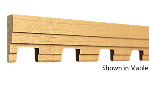 Profile View of Decorative Dentil Molding, product number DD-116-016-3-MA - 1/2" x 1-1/2" Maple Decorative Dentil Molding - $4.32/ft sold by American Wood Moldings