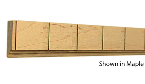 Profile View of Decorative Dentil Molding, product number DD-110-016-2-MA - 1/2" x 1-5/16" Maple Decorative Dentil Molding - $3.96/ft sold by American Wood Moldings