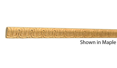 Profile View of Decorative Embossed Molding, product number DE-016-008-2-MA - 1/4" x 1/2" Maple Decorative Embossed Molding - $1.44/ft sold by American Wood Moldings