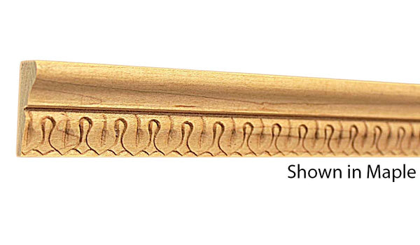 Profile View of Decorative Embossed Molding, product number DE-108-024-4-MA - 3/4" x 1-1/4" Maple Decorative Embossed Molding - $3.60/ft sold by American Wood Moldings