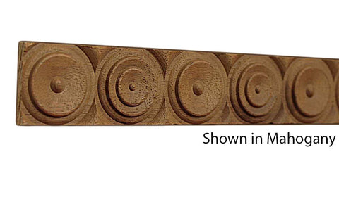 Profile View of Decorative Carved Molding, product number DC-108-010-3-HMH - 5/16" x 1-1/4" Honduras Mahogany Decorative Carved Molding - $6.20/ft sold by American Wood Moldings