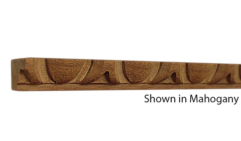 Profile View of Decorative Carved Molding, product number DC-024-020-1-HMH - 5/8" x 3/4" Honduras Mahogany Decorative Carved Molding - $3.72/ft sold by American Wood Moldings