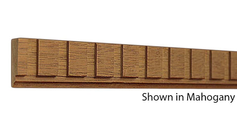 Profile View of Decorative Dentil Molding, product number DD-102-012-1-HMH - 3/8" x 1-1/16" Honduras Mahogany Decorative Dentil Molding - $3.08/ft sold by American Wood Moldings