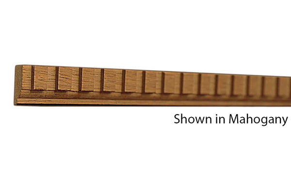 Profile View of Decorative Dentil Molding, product number DD-020-012-2-HMH - 3/8" x 5/8" Honduras Mahogany Decorative Dentil Molding - $1.80/ft sold by American Wood Moldings