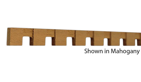 Profile View of Decorative Dentil Molding, product number DD-020-008-5-HMH - 1/4" x 5/8" Honduras Mahogany Decorative Dentil Molding - $1.80/ft sold by American Wood Moldings