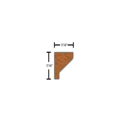 Side View of Decorative Embossed Molding, product number DE-014-014-1-HMH - 7/16" x 7/16" Honduras Mahogany Decorative Embossed Molding - $1.28/ft sold by American Wood Moldings