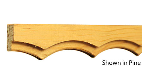 Profile View of Decorative Carved Molding, product number DC-102-016-2-CP - 1/2" x 1-1/16" Clear Pine Decorative Carved Molding - $3.36/ft sold by American Wood Moldings