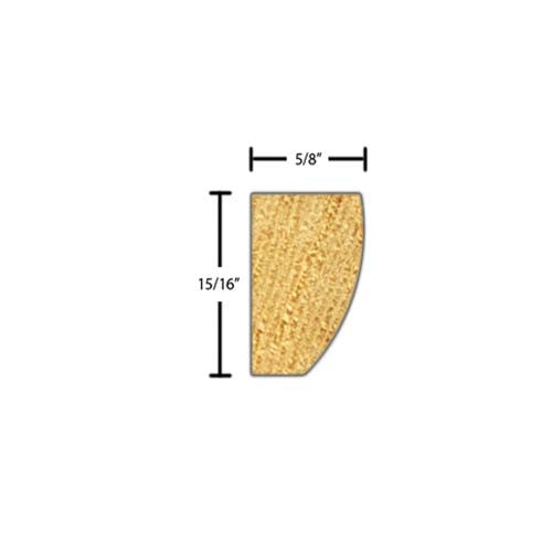 Side View of Decorative Embossed Molding, product number DE-030-020-1-CP - 5/8" x 15/16" Clear Pine Decorative Embossed Molding - $1.72/ft sold by American Wood Moldings