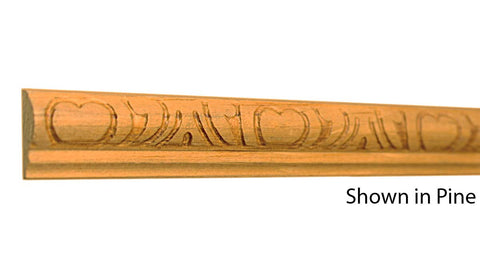 Profile View of Decorative Embossed Molding, product number DE-030-010-1-CP - 5/16" x 15/16" Clear Pine Decorative Embossed Molding - $1.72/ft sold by American Wood Moldings
