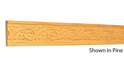 Profile View of Decorative Embossed Molding, product number DE-104-008-1-CP - 1/4" x 1-1/8" Clear Pine Decorative Embossed Molding - $2.08/ft sold by American Wood Moldings