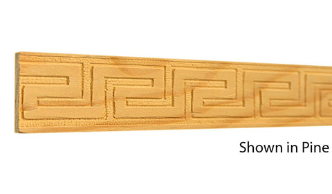 Profile View of Decorative Embossed Molding, product number DE-116-008-3-CP - 1/4" x 1-1/2" Clear Pine Decorative Embossed Molding - $2.28/ft sold by American Wood Moldings