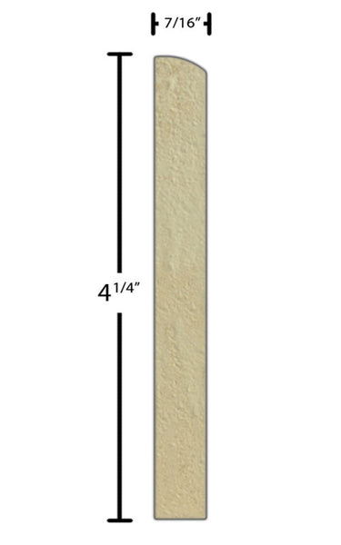 Side View of Base Molding, product number BA-408-014-1-PM - 7/16" x 4-1/4" Primed MDF Base - $0.71/ft sold by American Wood Moldings
