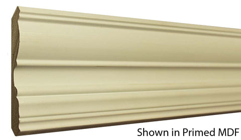 Profile View of Crown Molding, product number CR-416-020-1-PM - 5/8" x 4-1/2" Primed MDF Crown - $1.12/ft sold by American Wood Moldings