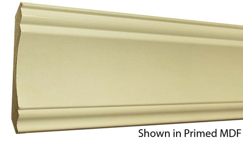 Profile View of Crown Molding, product number CR-416-020-2-PM - 5/8" x 4-1/2" Primed MDF Crown - $1.29/ft sold by American Wood Moldings