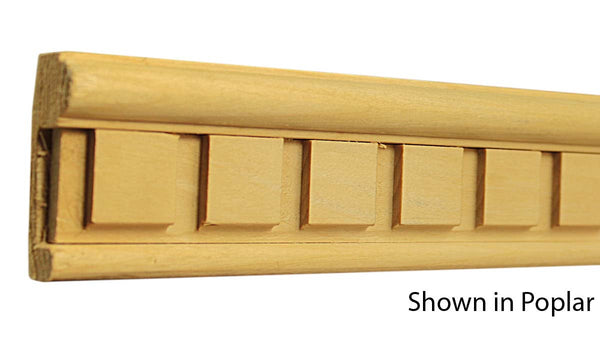 Profile View of Decorative Carved Molding, product number DC-204-028-1-PO - 7/8" x 2-1/8" Poplar Decorative Carved Molding - $6.72/ft sold by American Wood Moldings