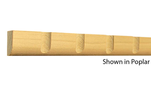 Profile View of Decorative Dentil Molding, product number DD-100-016-4-PO - 1/2" x 1" Poplar Decorative Dentil Molding - $1.84/ft sold by American Wood Moldings