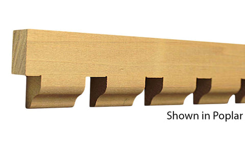 Profile View of Decorative Dentil Molding, product number DD-200-024-1-PO - 3/4" x 2" Poplar Decorative Dentil Molding - $3.68/ft sold by American Wood Moldings