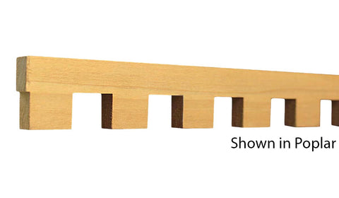Profile View of Decorative Dentil Molding, product number DD-116-012-2-PO - 3/8" x 1-1/2" Poplar Decorative Dentil Molding - $2.76/ft sold by American Wood Moldings