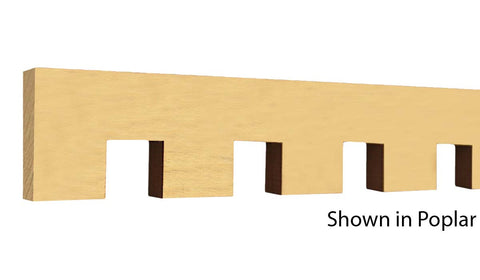 Profile View of Decorative Dentil Molding, product number DD-124-016-1-PO - 1/2" x 1-3/4" Poplar Decorative Dentil Molding - $4.40/ft sold by American Wood Moldings